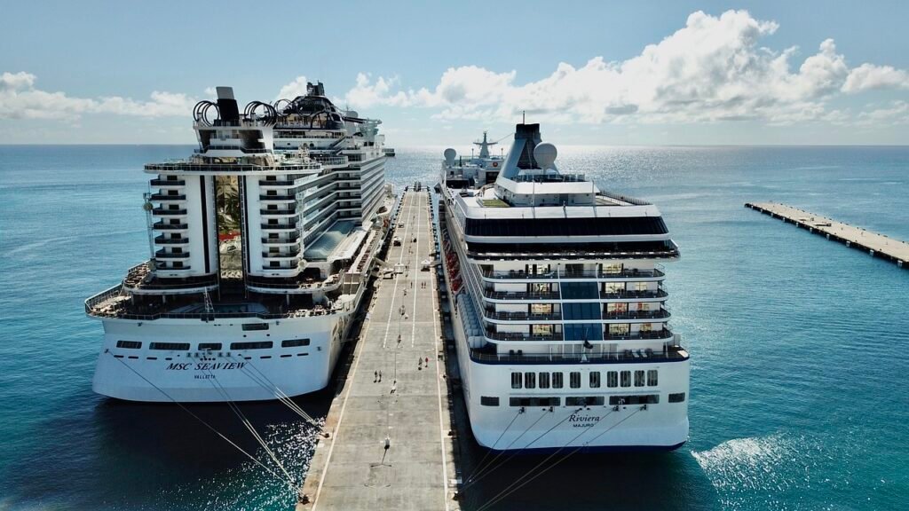 two cruiseship dock