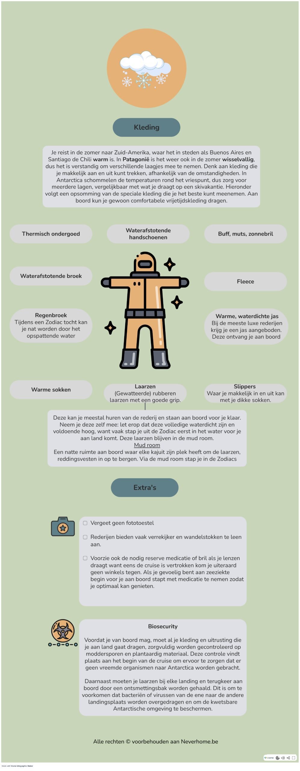 welke kleding neem je mee op een cruise naar Antarctica