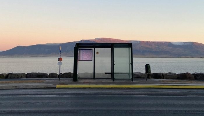 bushalte in Reykjavik Ijsland